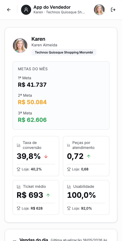 Indicadores e metas na Visão do Vendedor